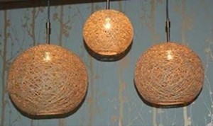 DIY Hanging Hemp Lamps