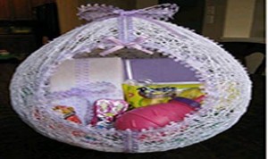 DIY Egg Shaped Easter String Basket