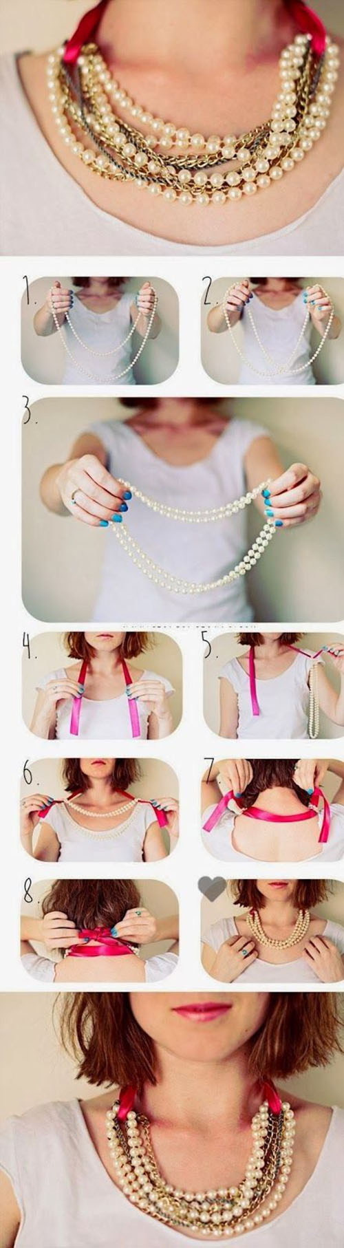 DIY Pearl Necklace In Seconds11