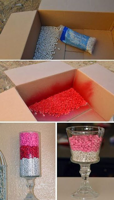 spray painted beans - cute and cheap vase filler11