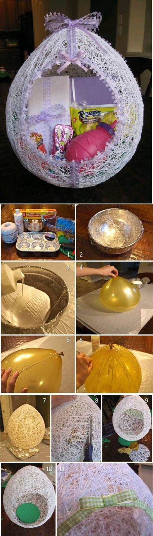 DIY Egg Shaped Easter String Basket Best DIY Ideas