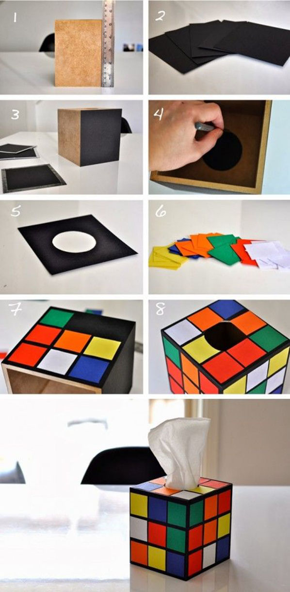 DIY Rubik's Cube Tissue Box Cover11